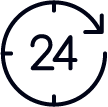 icon of clock with 24 hours